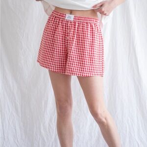 NWT Things Between Gingham Boxer Shorts (red)